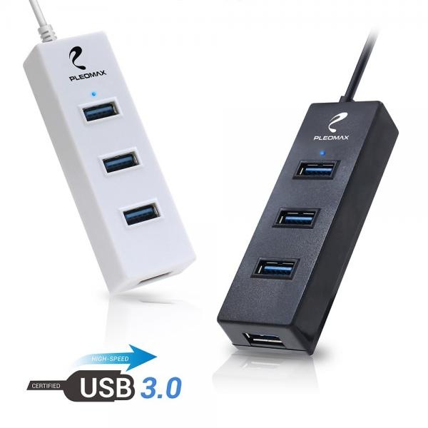 PLEOMAX PUH-K304 (USB허브/4포트) [블랙] ▶ [무전원/USB3.0] ◀