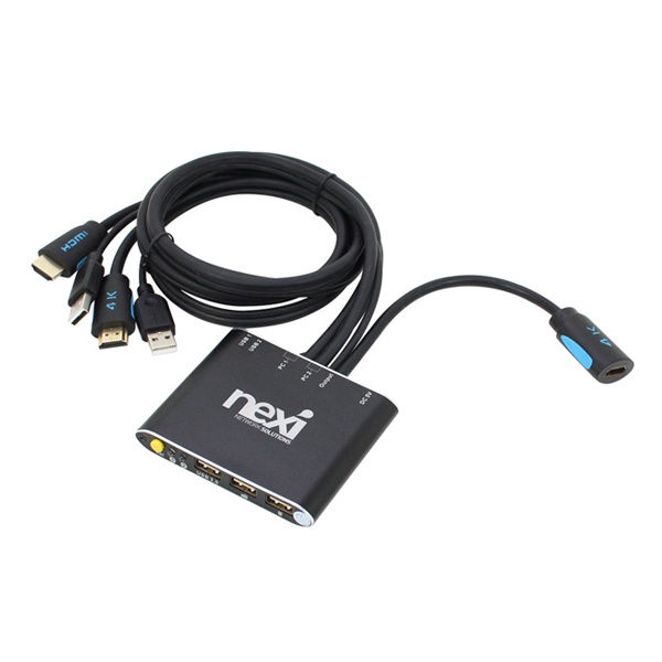 넥시 NX-KVM02H [HDMI KVM스위치/2:1/USB/케이블일체형] [NX547]