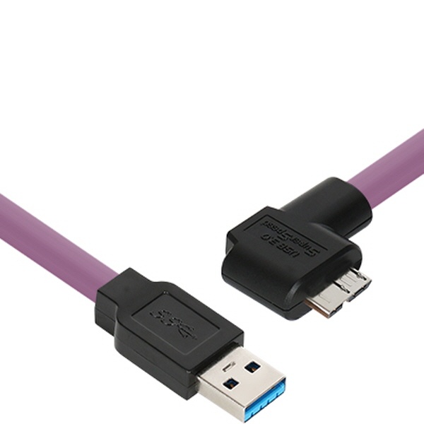 NETmate High-Flex USB3.1 꺽임 케이블 [AM-MicroB] 2M [왼쪽] [CBL-HFPD3igMB-2mLA]