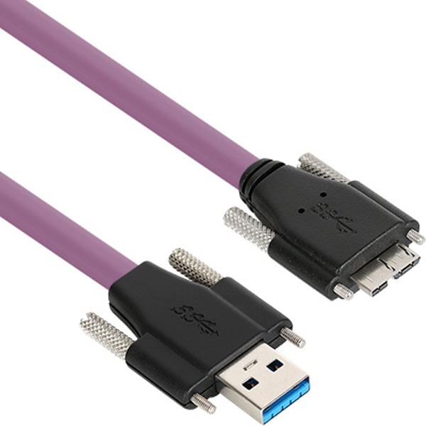 NETmate High-Flex USB 3.1 락(Lock) 케이블 [AM-MicroB] 2M [CBL-HFPD3igMBSS-2m]