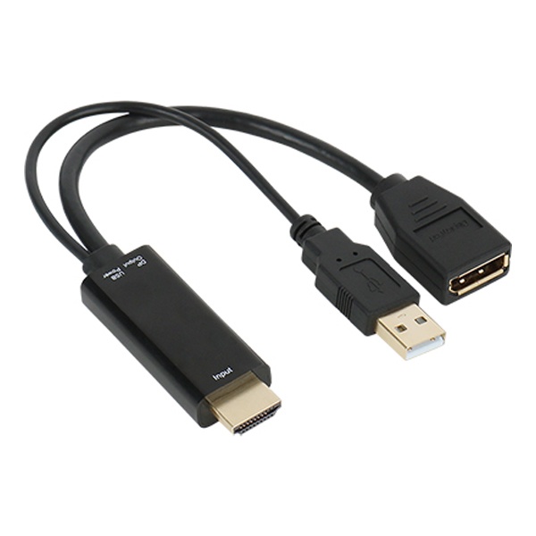 NETmate HDMI to DisplayPort 컨버터, 오디오 지원 [NM-HDP12] [블랙]