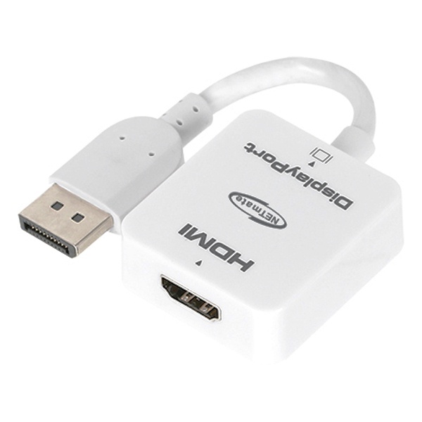 NETmate HDMI to DisplayPort 컨버터, 오디오 지원 [NM-LHD03] [화이트]