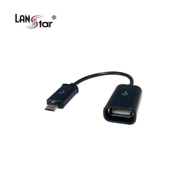 Micro B to USB-A 2.0 M/F 변환케이블, LS-MBOTG-0.15MB [블랙/0.15m]