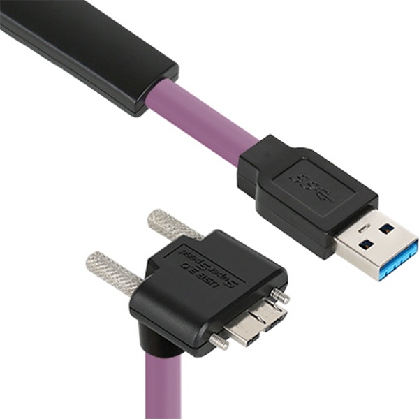 NETmate High-Flex USB 3.1 꺽임 케이블 [AM-MicroB(Lock)] 5M [아래쪽] [CBL-HFD3igMBS-5mDA]