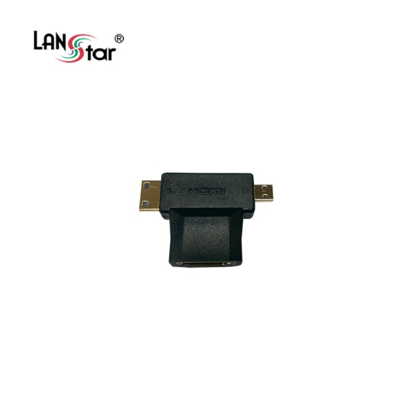 HDMI to 미니 HDMI or 마이크로 HDMI 멀티 변환젠더 [LS-HDGAF-CMDM] [블랙]