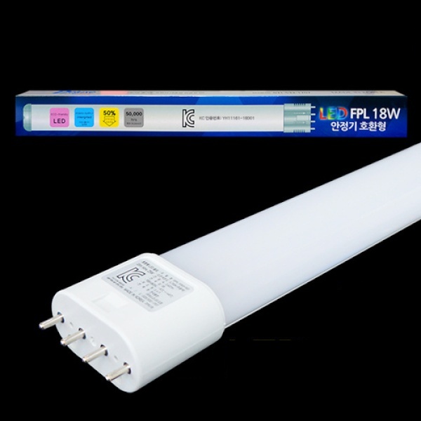 LED 호환형 램프 (형광등36W 대체) [18W/주광색(하얀빛)]