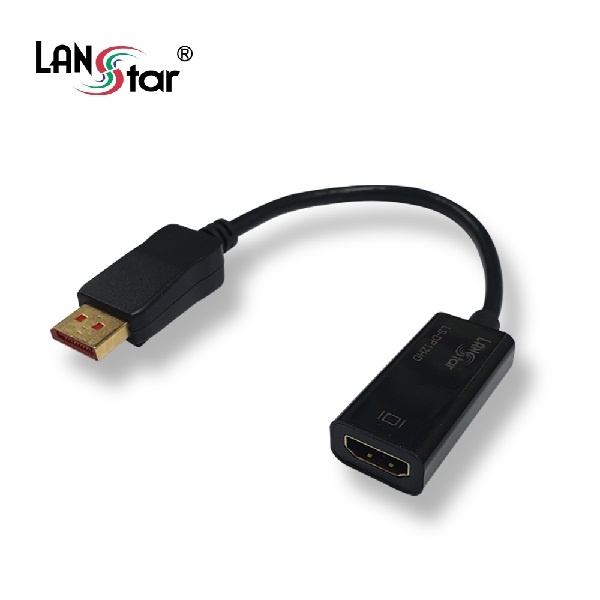랜스타 DisplayPort to HDMI 컨버터, 오디오 지원 [LS-DP12HD] [블랙]