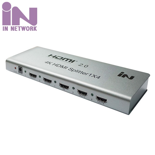 인네트워크 IN-20HD104 [모니터 분배기/1:4/HDMI 2.0 /4K60Hz/HDR/EDID/오디오 지원]