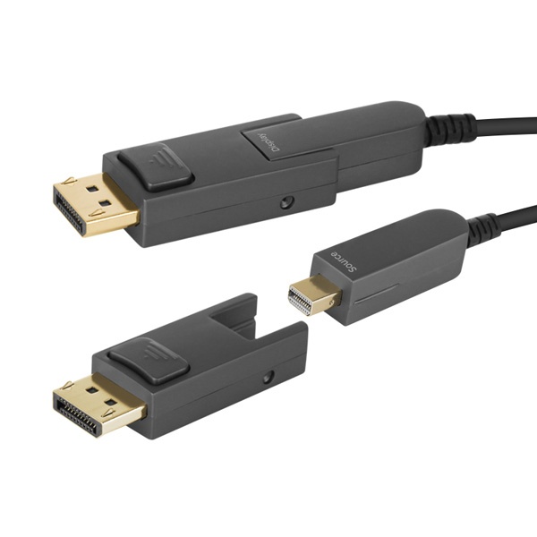DisplayPort to DisplayPort 1.4 광케이블, 락킹 커넥터, 배관용 양쪽 분리형 멀티소켓, NEXTLINK-DP30AOC-DD [30m]