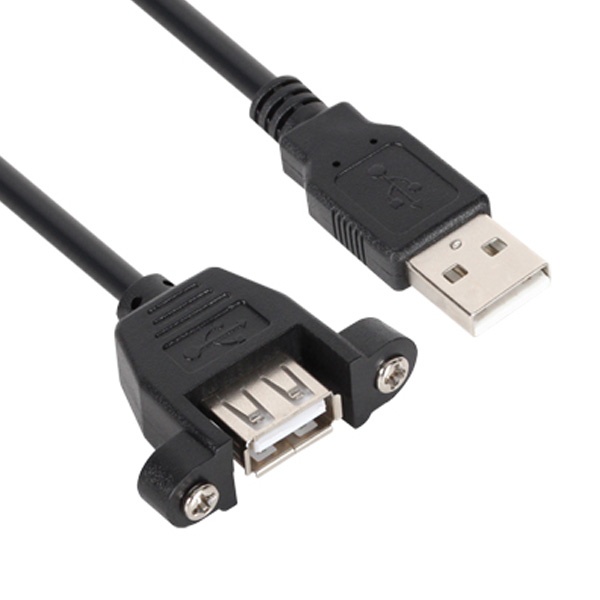 [AM-AF] USB-A 2.0 to USB-A 2.0 M/F 연장케이블, 한쪽 락킹 커넥터, NMC-UF215SB [블랙/1.5m]