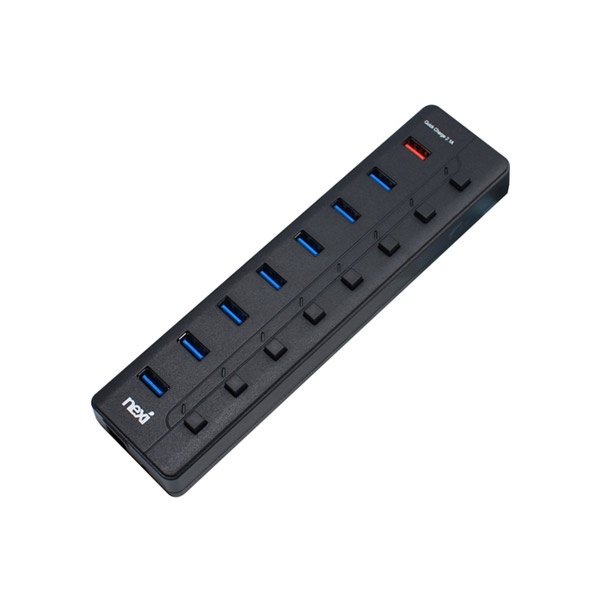 넥시 NX-U3008R (USB허브/8포트) [블랙] [NX780] ▶ [유·무전원/USB3.0] ◀