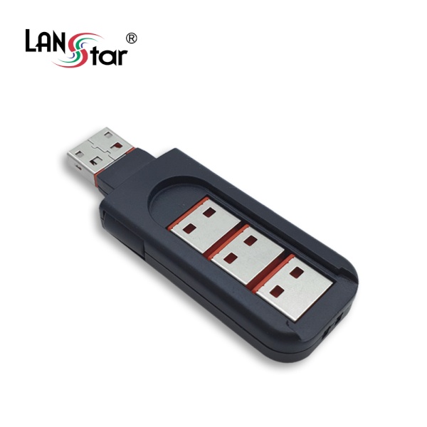 랜스타 USB포트 잠금장치, USB A타입 커넥터 4개 포함 세트 레드 [LS-USBLOCK-R-SET]