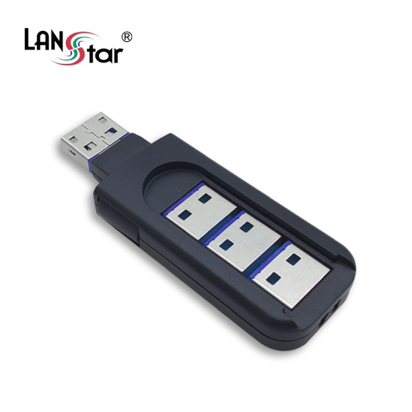 랜스타 USB포트 잠금장치, USB A타입 커넥터 4개 포함 세트 블루 [LS-USBLOCK-B-SET]
