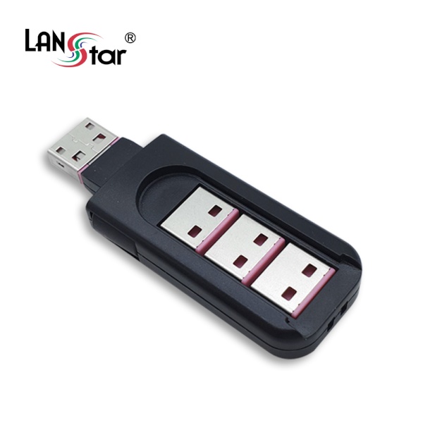 랜스타 USB포트 잠금장치, USB A타입 커넥터 4개 포함 세트 핑크 [LS-USBLOCK-P-SET]