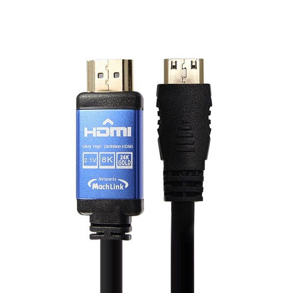 HDMI to Mini HDMI 2.1 변환케이블, 한쪽 블루메탈, ML-HM8018 [1.8m]