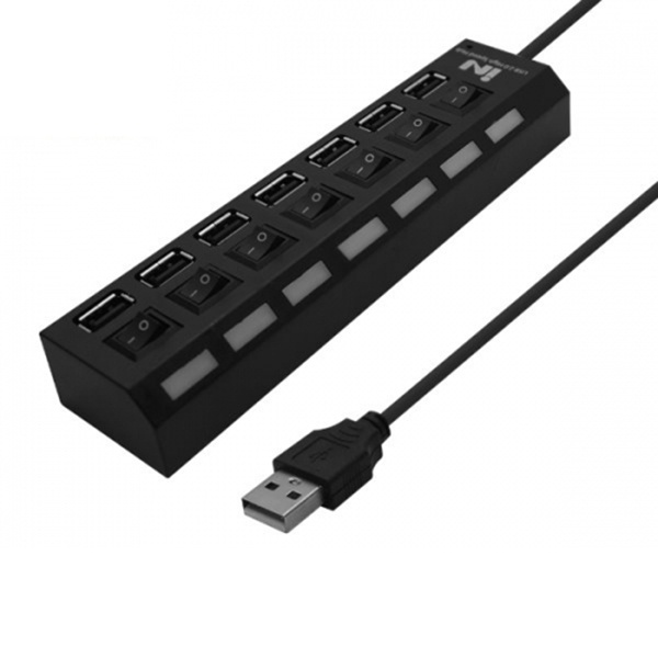 인네트워크 IN-U7BKA (USB허브/7포트) [블랙] ▶ [무전원/USB2.0] ◀