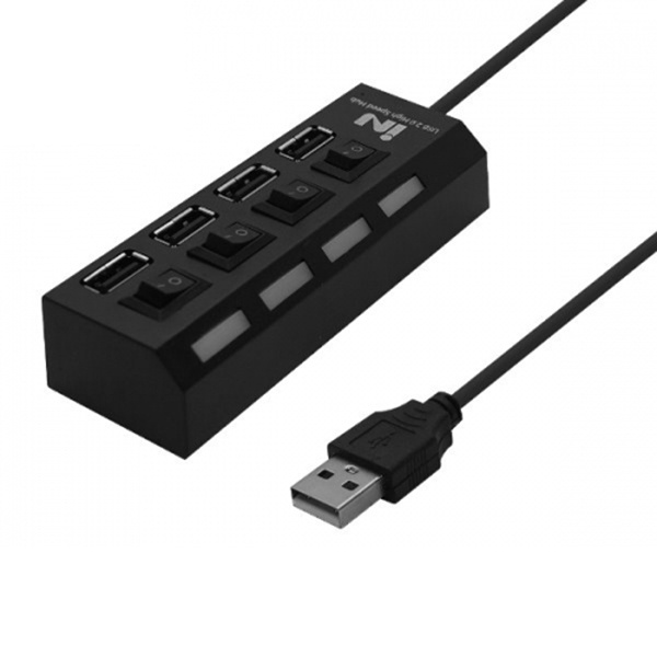 인네트워크 IN-U4BKA (USB허브/4포트) [블랙] ▶ [무전원/USB2.0] ◀