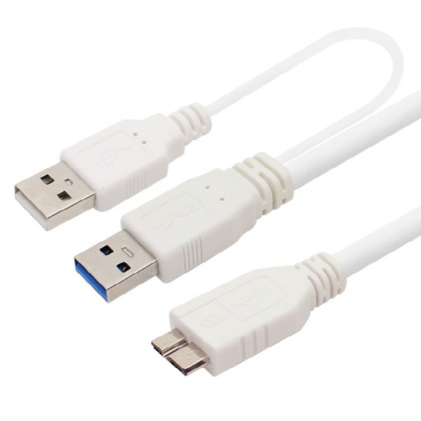 USB-A 3.0 to Micro B 변환케이블, USB 보조전원 지원, MBF-UM310Y [화이트/1m]