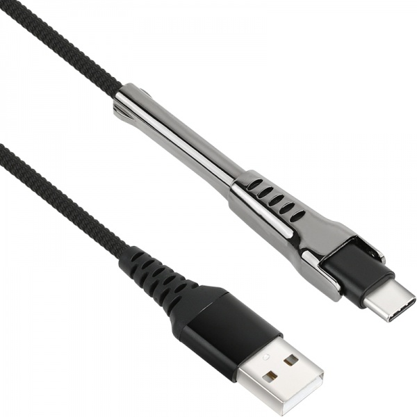 NETmate NM-CSC02B 셀프 스탠딩 USB2.0 AM-CM 케이블 2m (블랙)