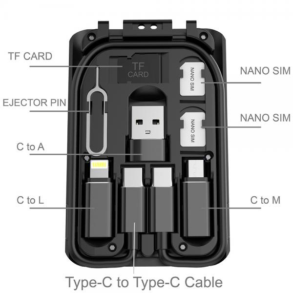다기능 멀티 케이블 라이팅 케이블, Type-C to Type-C Cable, SIM Kit