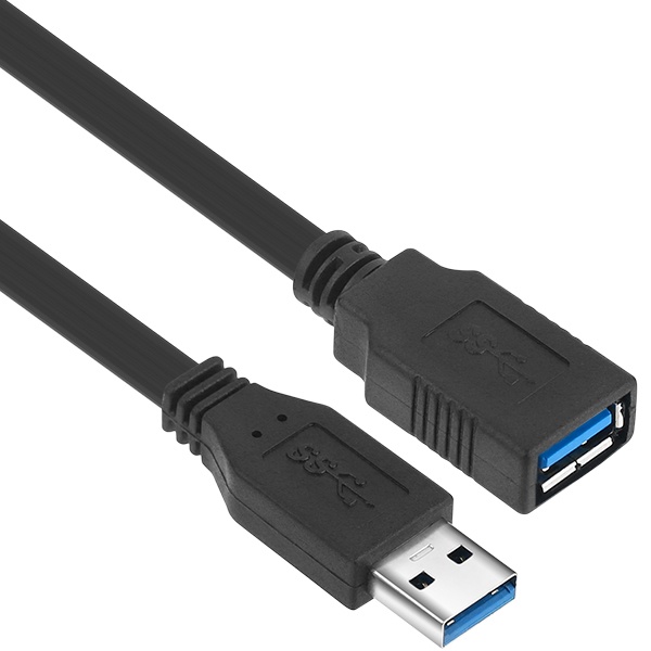 [AM-AF] USB-A 3.0 to USB-A 3.0 연장케이블, 플랫형, NMC-UFG302F [블랙/2m]