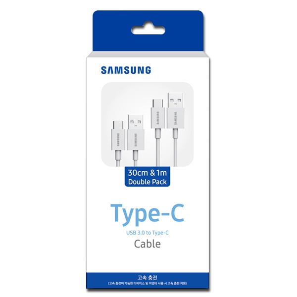 USB-A 3.0 to Type-C 고속 충전케이블, Double Pack C타입, SS-UB3113WP [화이트/0.3m,1m] [1set-2개]