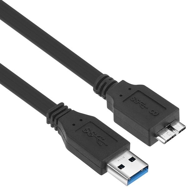 USB-A 3.0 to Micro B 변환케이블, 플랫형, NMC-UM330F [블랙/3m]
