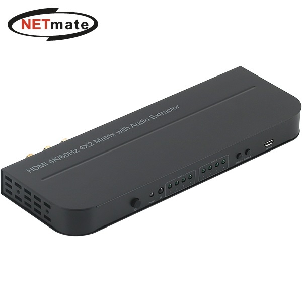 NETmate NM-HXA42 [모니터 매트릭스 분배기/4:2/HDMI/4K/오디오 지원] NM-HXA42