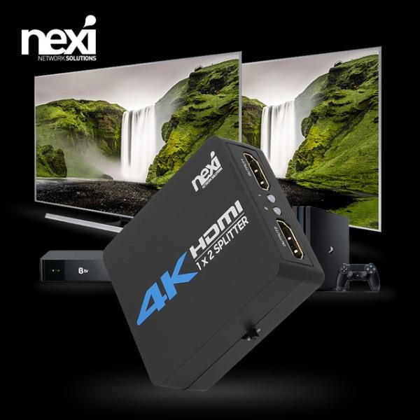 넥시 NX-4K0102SPM [모니터 분배기/1:2/HDMI/4K/오디오 지원] [NX1009] [블랙]