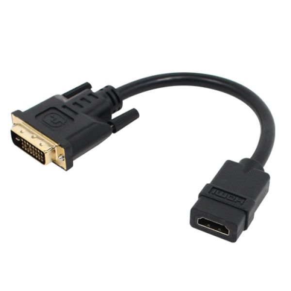 엠비에프 HDMI(F) to DVI-D(M) 변환 케이블젠더 [MBF-HFDVIM-15CM] [블랙]