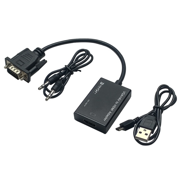 대원TMT VGA(RGB) to HDMI 컨버터, 오디오 지원 [블랙] [DW-SMT07]