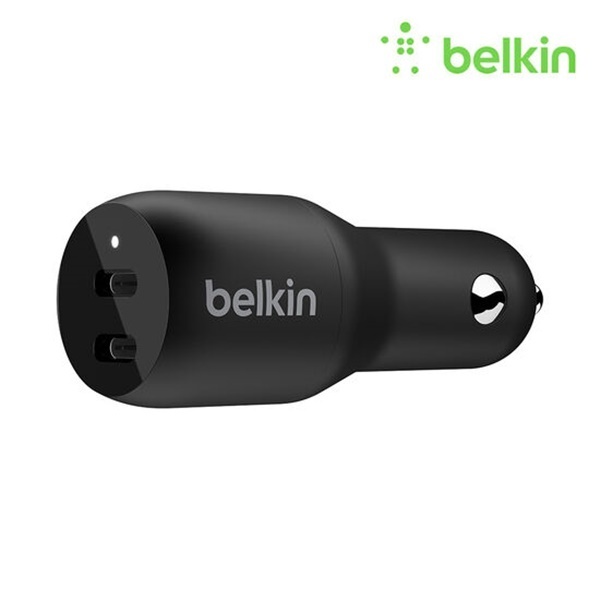 벨킨 부스트업 36W 듀얼 USB-C타입 차량용 고속 충전기 CCB002bt 아이폰 갤럭시 고속 충전 시거잭 어댑터