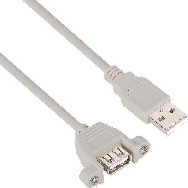 [AM-AF] USB-A 2.0 to USB-A 2.0 M/F 연장케이블, 한쪽 락킹 커넥터, NMC-UF220SV [그레이/2m]