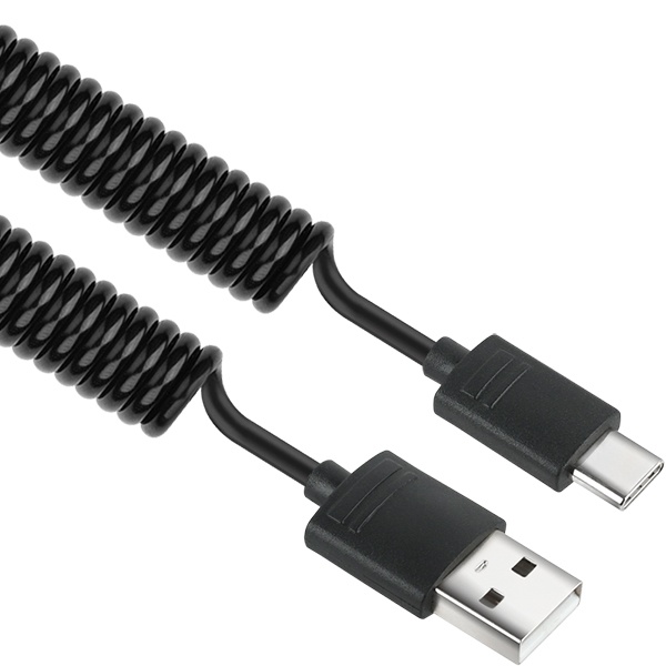 NETmate USB2.0 스프링 케이블 [AM-CM] [블랙/2M] [NM-DS02C]