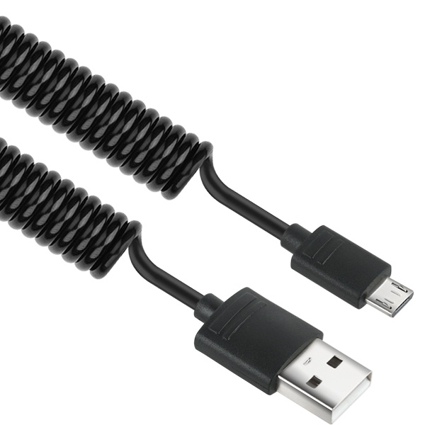 USB-A 2.0 to Micro 5핀 충전케이블, 스프링형, NM-DS01B [블랙/1m]