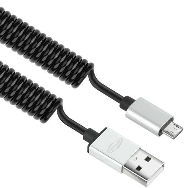 USB-A 2.0 to Micro 5핀 충전케이블, 스프링형, NM-DS01BM [블랙/1m]