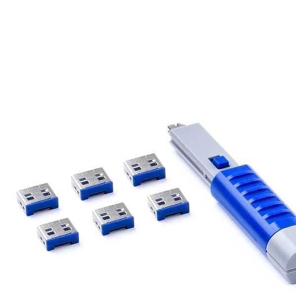 포트 잠금장치, 스틱형 USB 락, 스마트키퍼 UL03PKDB [다크블루/베이직키1개+커넥터 6개]