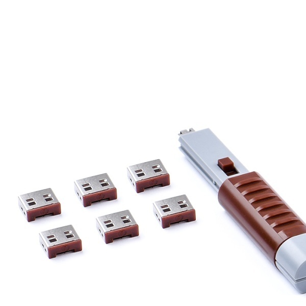 포트 잠금장치, 스틱형 USB 락, 스마트키퍼 UL03PKBN [브라운/베이직키1개+커넥터 6개]