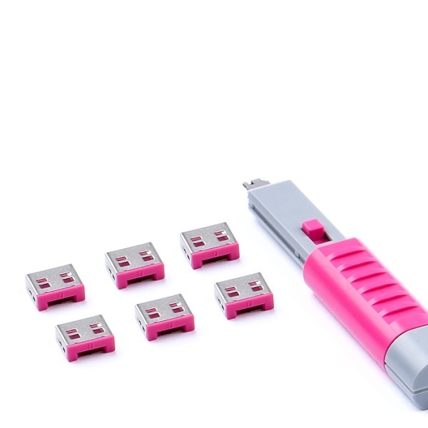 포트 잠금장치, 스틱형 USB 락, 스마트키퍼 UL03PKPK [핑크/베이직키1개+커넥터 6개]