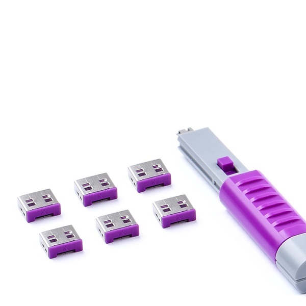 포트 잠금장치, 스틱형 USB 락, 스마트키퍼 UL03PKPL [퍼플/베이직키1개+커넥터 6개]