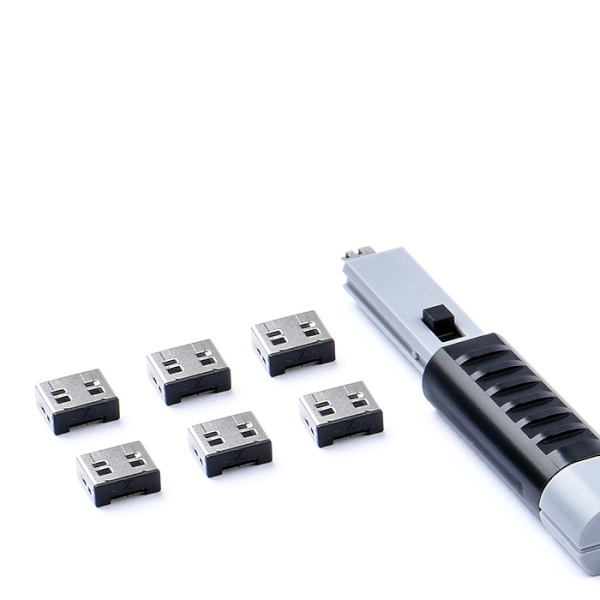 포트 잠금장치, 스틱형 USB 락, 스마트키퍼 UL03PKBK [블랙/베이직키1개+커넥터 6개]