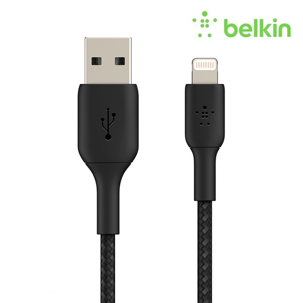 USB-A 2.0 to 라이트닝 8핀 고속 충전케이블, 부스트업 브레이디드, CAA002bt1MBK [블랙/1m]