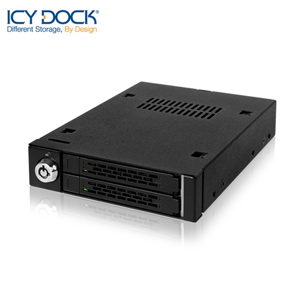 ICYDOCK 2.5형 SSD/HDD 장착 하드랙 ICYDOCK 3.5형 HDD 장착 하드랙 MB992SK-B (3.5베이 1개 사용[2.5형 SATA/SAS 2개 장착][잠금장치])