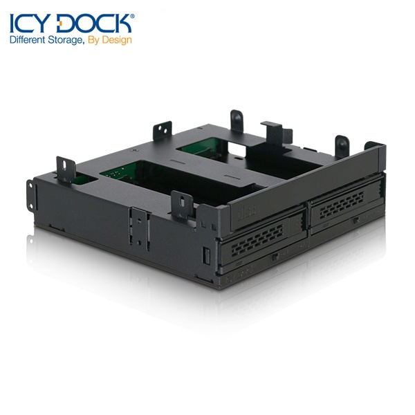ICYDOCK 2.5형 SSD/HDD 장착 하드랙 ICYDOCK MB732SPO-B (5.25베이 1개 사용[2.5형 SSD/HDD 2개 ,슬림ODD 1개 장착])