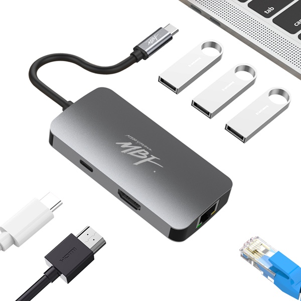 엠비에프 MBF-UC6IN1 (USB 허브/6포트/멀티포트) ▶ [무전원/C타입] ◀