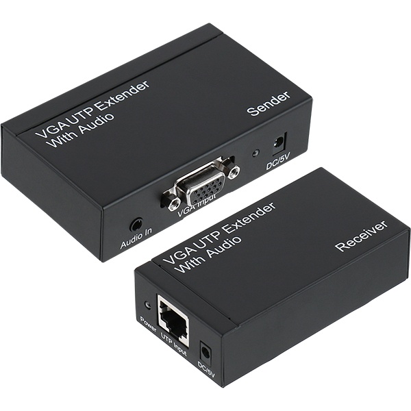 NETmate VGA 리피터 송수신기 세트, NM-PTR01 [오디오지원/최대300M/RJ-45]