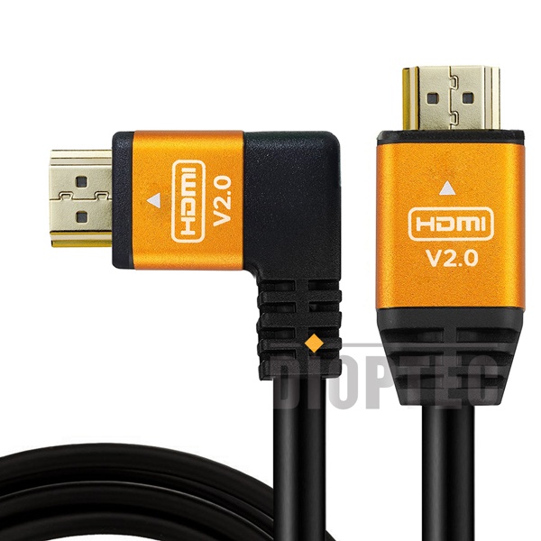 HDMI 2.0 케이블, 90도 꺽임 골드메탈, GOLD-HH00465 [0.4m]