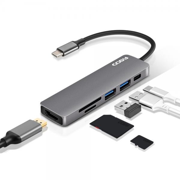 코시 DS2081UHC (USB허브/6포트/멀티포트) ▶ [무전원/C타입] ◀