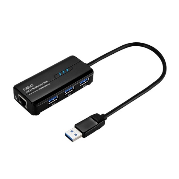 이지넷 NEXT-UH303LAN (USB허브/4포트/멀티포트) [블랙] ▶ [유·무전원/USB3.0] ◀
