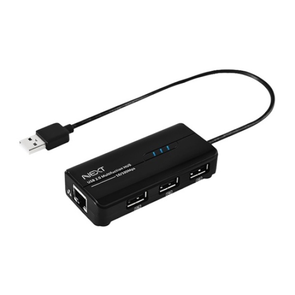 이지넷 NEXT-UH103LAN (USB허브/4포트/멀티포트) [블랙] ▶ [무전원/USB2.0] ◀